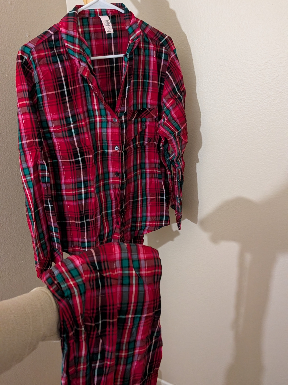 Victoria's Secret Red Plaid Two-Piece Pajama Set